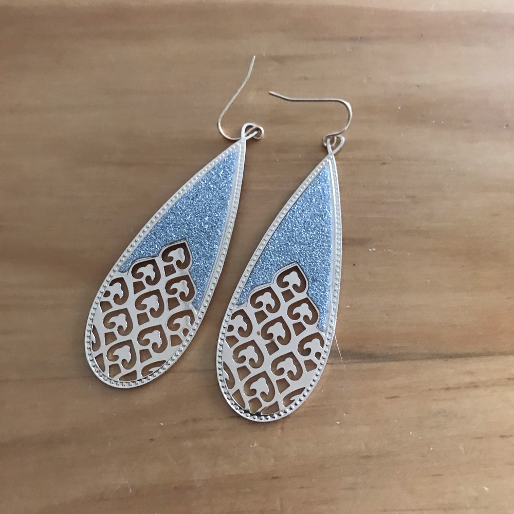 Gold and  silver glitter earrings